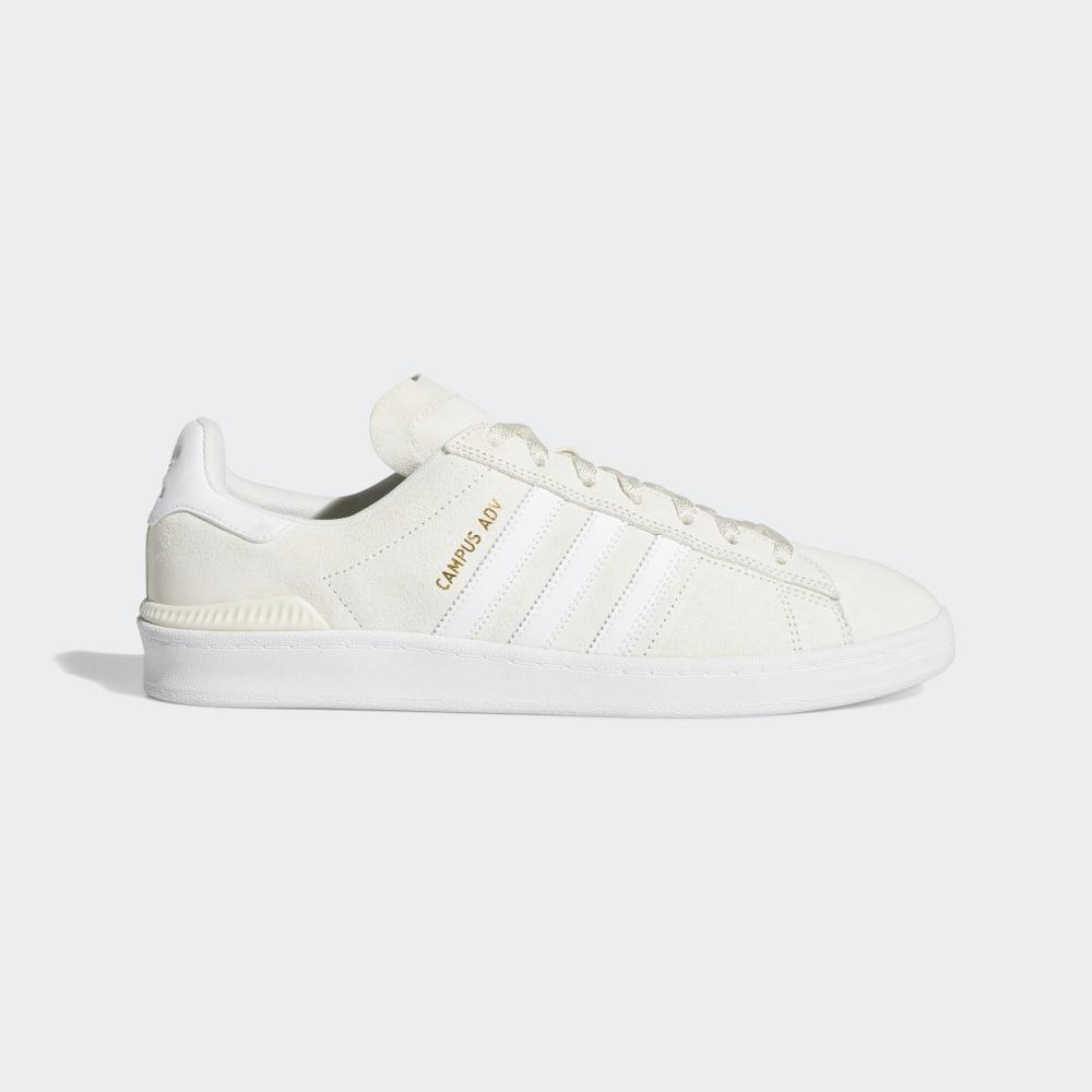 Adidasi Skate Adidas Campus ADV Dama Romania - Albi/Aurii Metal EG8577